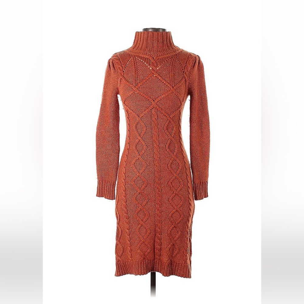 Moda International Terracotta Orange Knit Sweater Dress
